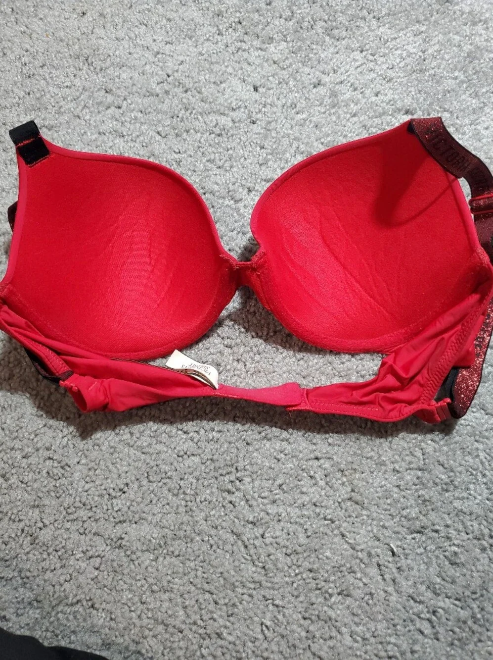 Victoria's Secret Pink Padded Underwire Bra with Glitter Straps